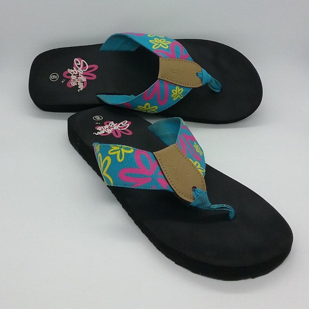 Southern Belle Floral Print Flip Flops